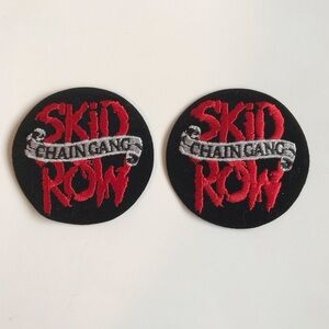 Skid Row Band Vintage 3” Velvety Chain Gang Iron On Patch Lot Of 2 NEW